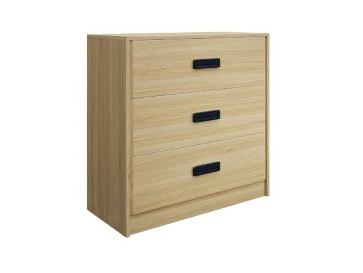 GarveeMore Moderne Schlafzimmer-Kommode, freistehend aus MDF 3 Schubladen, platzsparender Stauraum für Kleidung & Aufbewahrung, Holzoptik Natur – 3 Schubladen, Naturholzfarbe