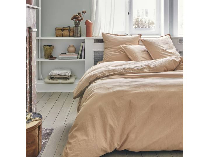 Housse de couette en coton sable 200x200 Made in France