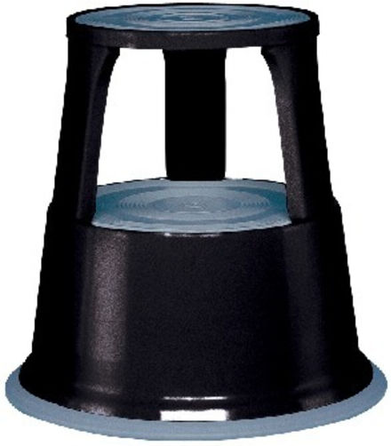 Tabouret roulant en acier laqué noir H. avec/sans charge 430/440 mm D. dessus 295 mm D. dessous 435 mm ; WEDO (212.101)