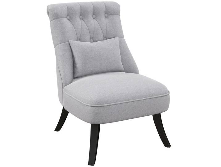 Homcom Relaxsessel, Sessel, Erhöhte Füße, Grau, 69x77x52.5 cm, Wohnzimmer, Sessel, Relaxsessel