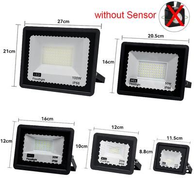 Inspire Daily Merch LED Floodlight With PIR Motion Sensor Waterproof Outdoor Spotlight For Garden And Street Lighting without Sensor 30w