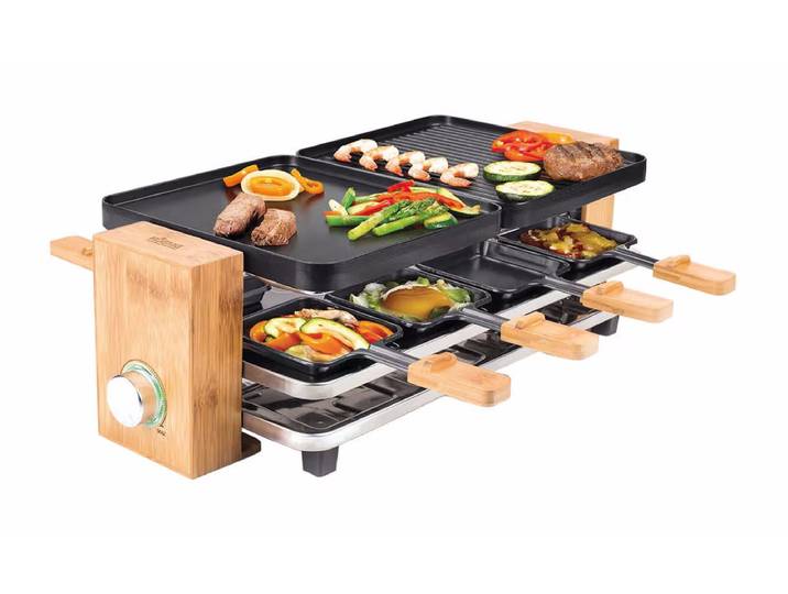 Koenig Bamboo 8St Raclettegerät – Raclette Ofen/Raclette Grill – braun