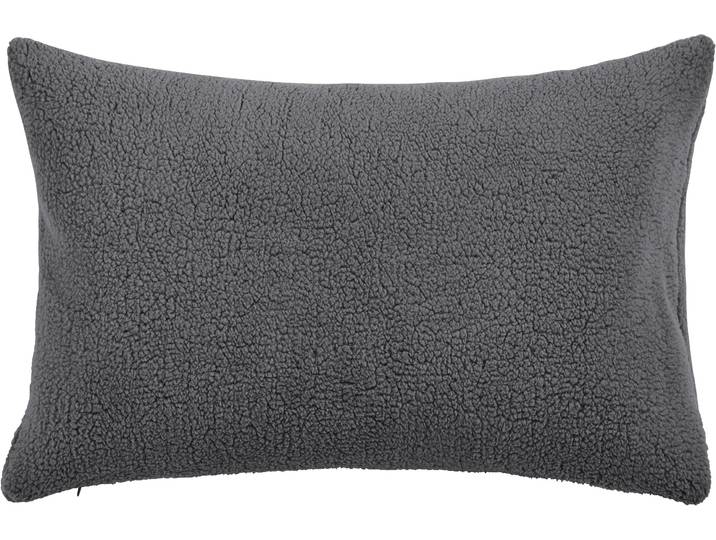 Kissenhülle DONE. Soul , grau (anthrazit), B:60cm L:40cm, Polyester, Obermaterial: 100% Polyester, Kissenbezüge, Kissenhülle, Einfarbige Kissenhülle aus weichem Teddy-Plüsch, soft und flauschig