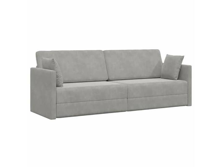 (Promo 2026)Fauteuil long/Canapé-lit moderne - SHIELD - Sofa-lit au sol - 200cm Gris clair Velours 4887028