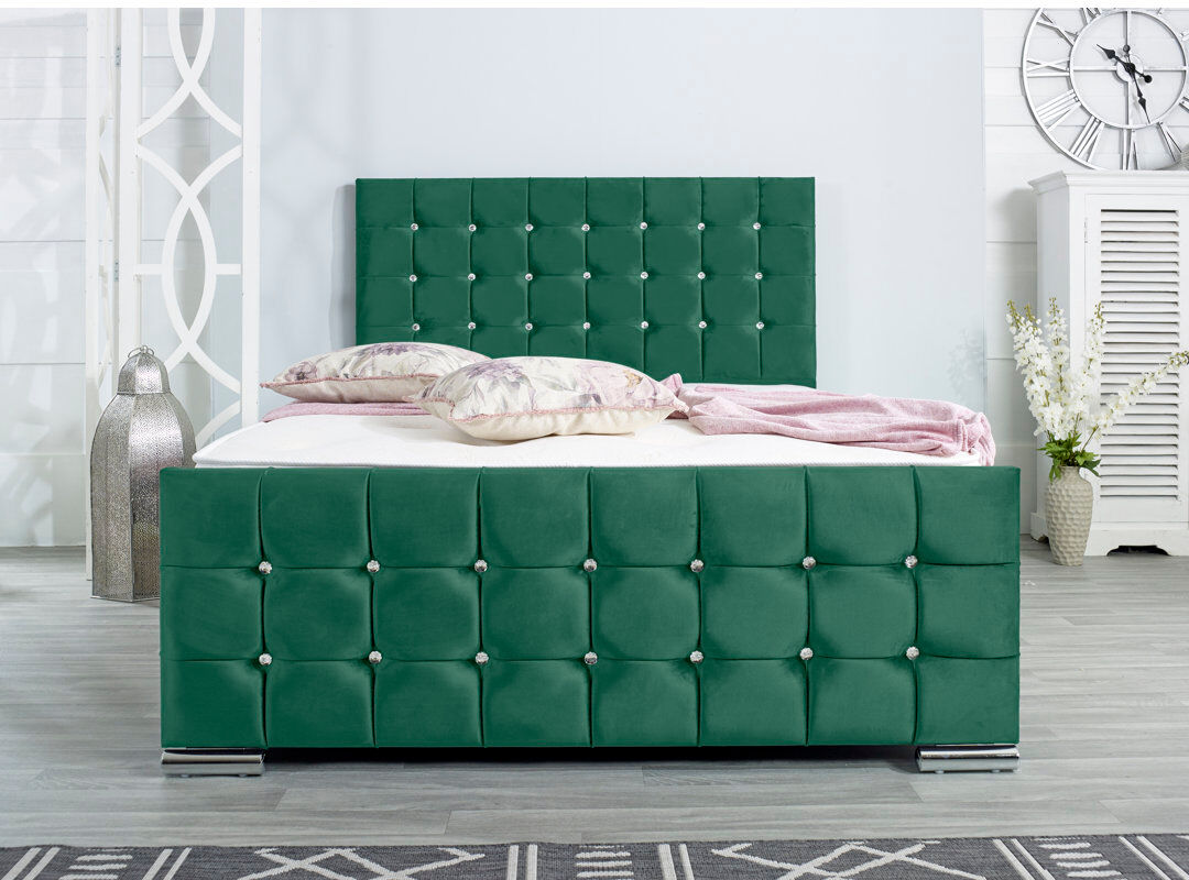Wayfair Sleep Lexington Upholstered Bed Frame Green Small Double (4')