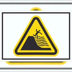 HB-Druck Schild Warnung steil abfallender Strand Symbol A0 (841x1189mm)