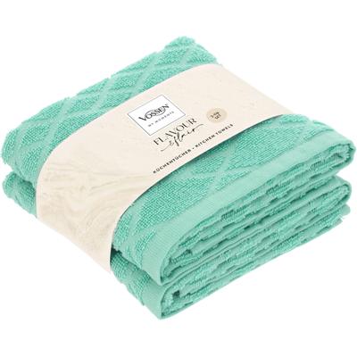 Geschirrtuch VOSSEN "SET Urban Grid 2xKÜT", basil blush, B:50cm L:50cm, 100% Baumwolle, Geschirrtücher, Geschirrtuch, angenehmer Griff und hohe Saugfähigkeit