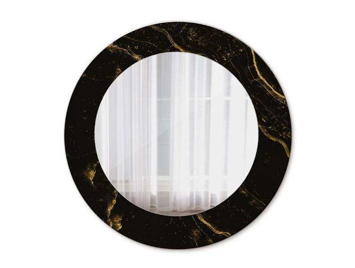 Tulup Miroir Circulaire De Ø 50 cm Salle De Bains Mur-marbre noir