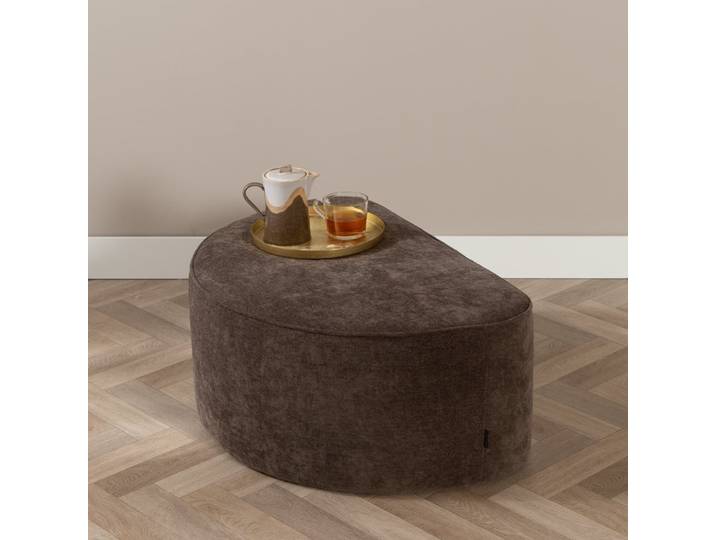 Bronx71 Hocker Lune halbrund Chenille braun