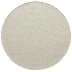 Handweb-Teppich  Skovde , beige , Wolle,Baumwolle Ø: 120