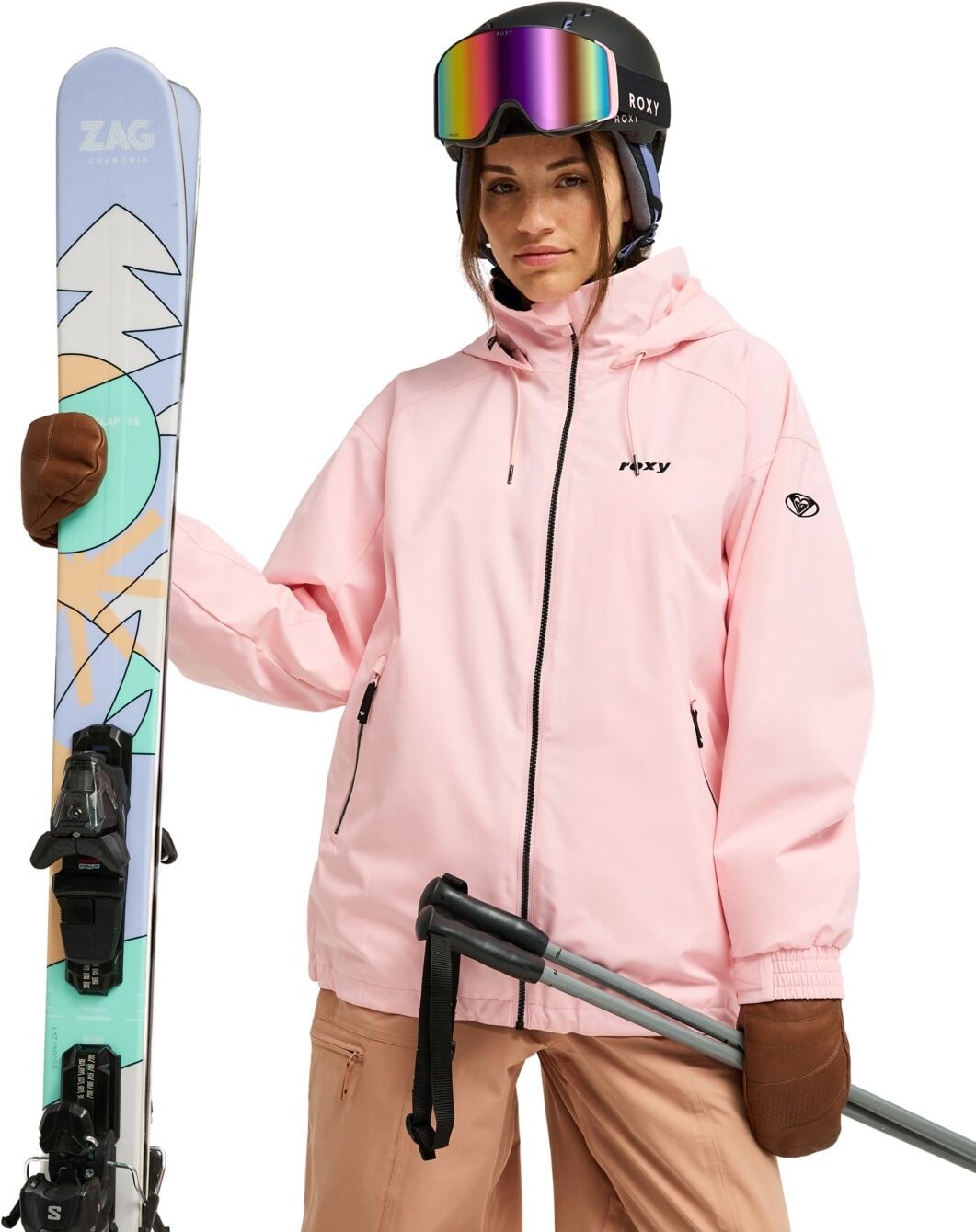 Snowboardjacke ROXY "Landscape 10K", Damen, Gr. XL, rosa (rose shadow), Obermaterial: 100% Polyester., Jacken Snowboardjacke