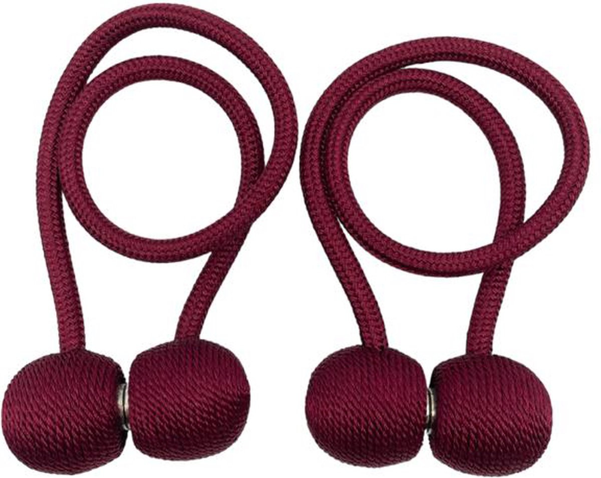 SB Line Magnetische Gordijn Houder, 2 stuks, Bordeaux Rood, 45 cm