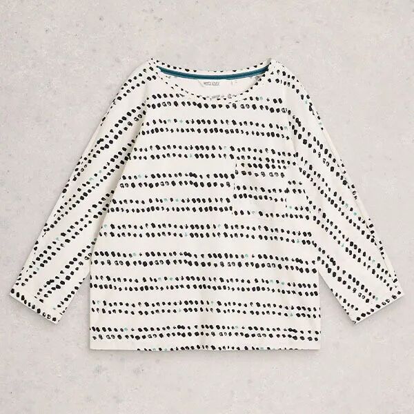White Stuff Demi Dolman Top Ivory Print