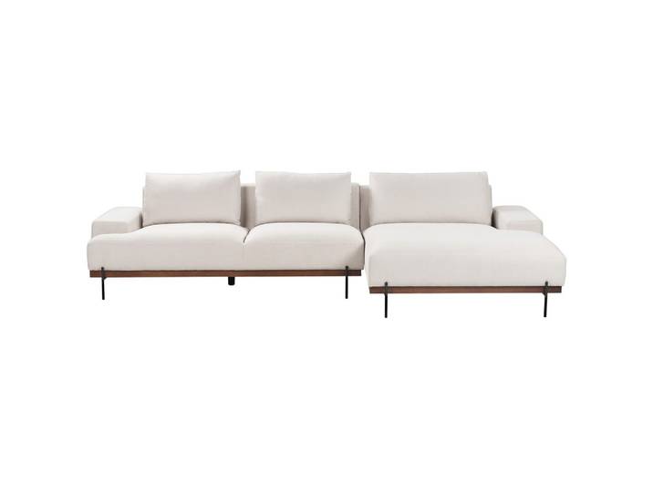 3-SITZER-ECKSOFA hellbeige rechtsseitig Mariferd