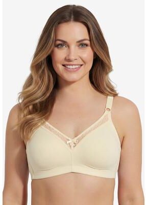 Plus Size Women's Leading Lady® Soft Support Cotton Wireless Bra by Leading Lady in Ecru (Size 50 C/DDD)