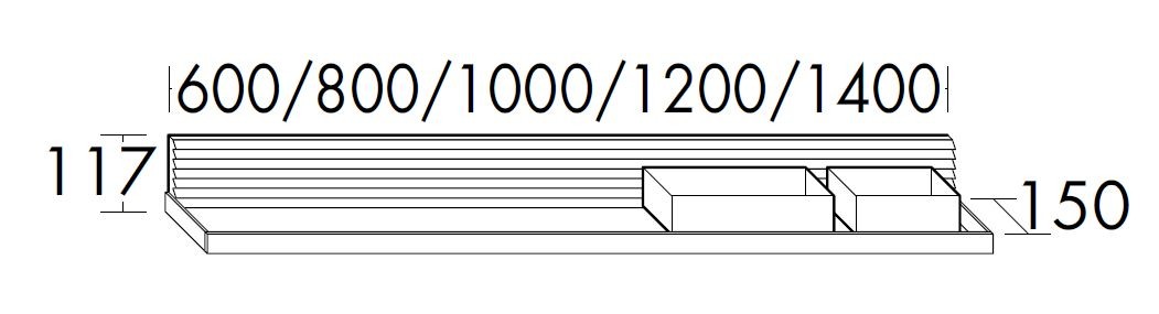 Burgbad Wandboard Fiumo 117x1400x150 Eisblau Softmatt, ACDY140F3957 ACDY140F3957