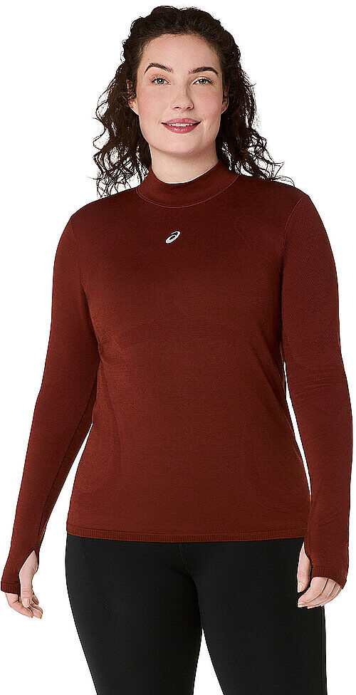 ASICS Damen Laufshirt Road Winter Seamless rot   S W