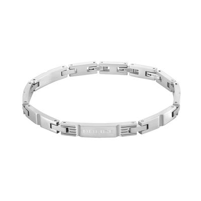 Armband POLICE "Flatforge", silber (edelstahlfarben), Armbänder, Herren, 22cm, Edelstahl, Armband