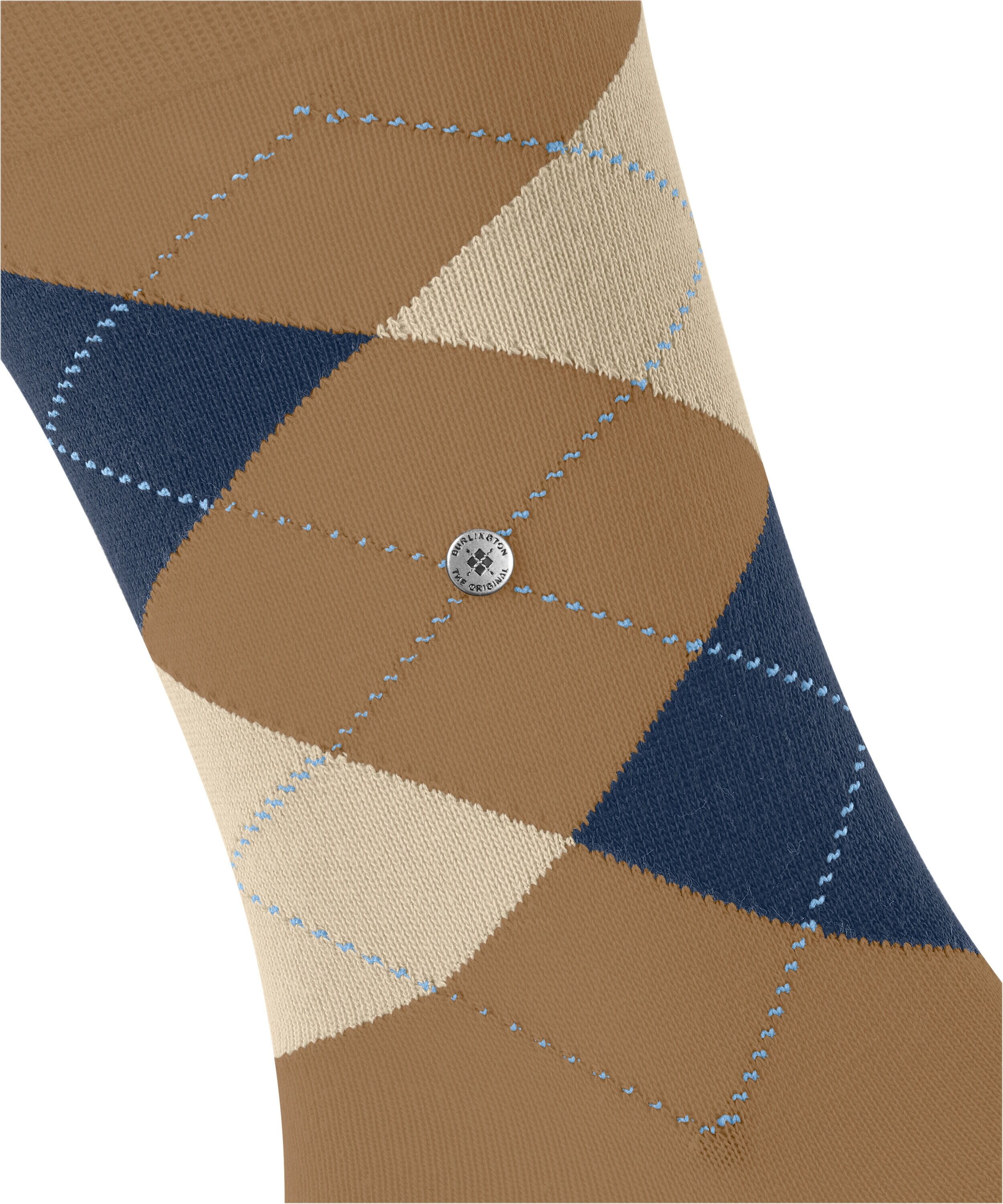 Socken BURLINGTON "King", Herren, Gr. 40, braun (nougat), Baumwollmischung, Argyle-Muster, Socken Socken, Einheitsgrösse 40-46, Argyle-Muster, Burlington-Clip nougat 40