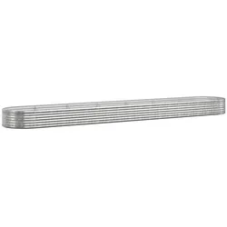Helloshop26 - Hochbeet für Pflanzen Blumen Terrasse Garten pulverbeschichteter Stahl silber 02_0039713