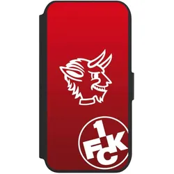 Nivocase Klapphülle für Apple iPhone 8 Handyhülle aus Kunst Leder NIVOflip schwarz 1. FC Kaiserslautern (Apple iPhone 8), Smartphone Hülle, Schwarz