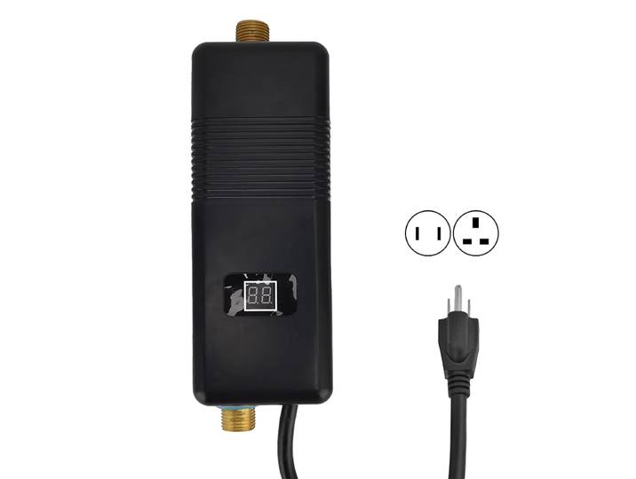 Chauffe-eau électrique instantané noir, 3000W, pour la maison, la cuisine, la salle de bain, le camping