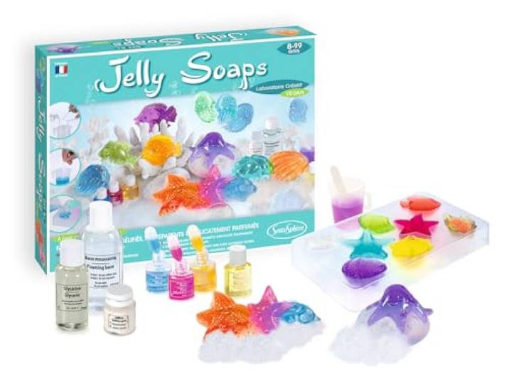 Sentosphère 3900221 Kreativkit Wackelseifen, Bastelset für Kinder, DIY Seifen, Bianco