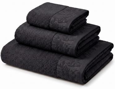 Superior Wisteria Cotton 3-Piece Towel Set - Floral Jacquard Border Bath Towels, Hand Towels, and Washcloths