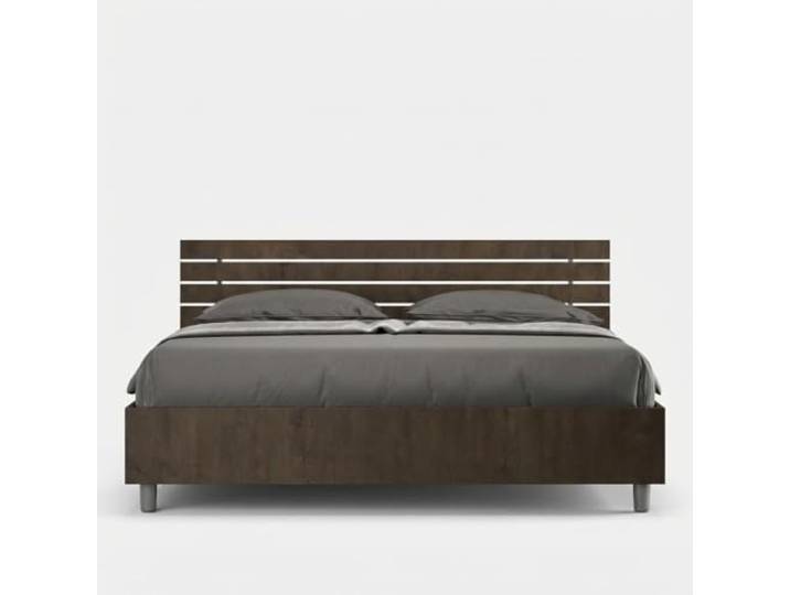 Modernes Ehebett mit Bettkasten 160x190cm Nussbaumholz Ankel Noix