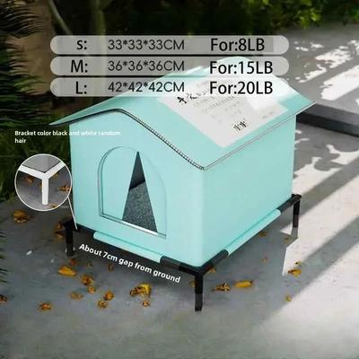 Uplifted Finds Arctic Shield Weatherproof Outdoor Cat Villa blue With Bracket l