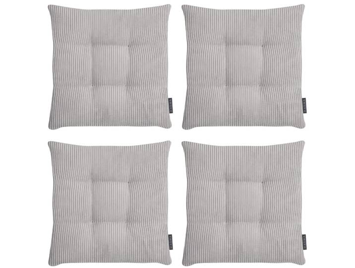 Galettes de chaise velours carrées grises-lot de 4-35x35x5