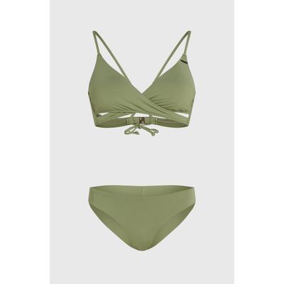 Triangel-Bikini O'NEILL "ESSENTIALS BAAY MAOI BIKINI SET", Damen, Gr. 36, N-Gr, grün (avery fern), Obermaterial: 82% Polyamid, 18% Elasthan, Bikini-Sets Triangel-Bikini, mit herausnehmbaren Pads