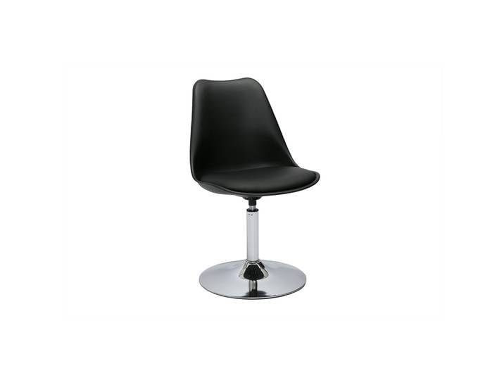 Chaise design pivotante noire et métal chromé STEEVY V2