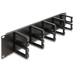 Delock 19′′ Kabelmanagement Rangierpanel mit 10 Kunststoffbügel 2 HE schwarz