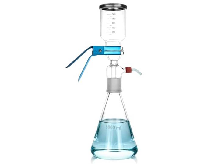 QWORK 1000 ml Glasvakuum-Filtrationsgerät für die Filterung im Labor, mit 300 ml Mess-Trichter.