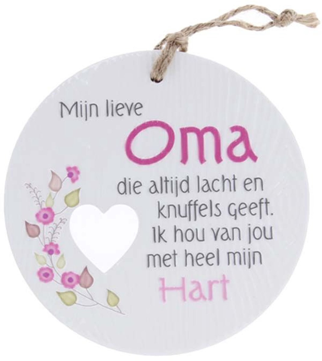 Keramieke hanger Piece of My Heart - Lieve Oma