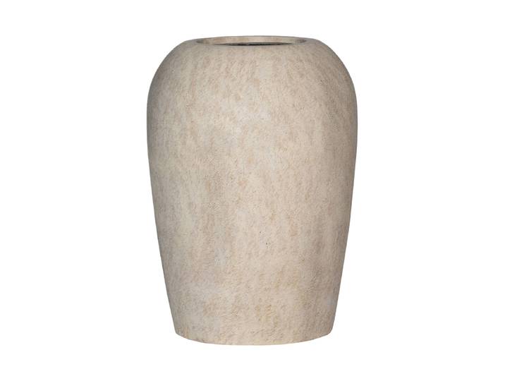 Hochwertiger In-/Outdoor Blumentopf „Mineral Lena“ Travertine Beige Ø 40 x 61 cm Pottery Pots