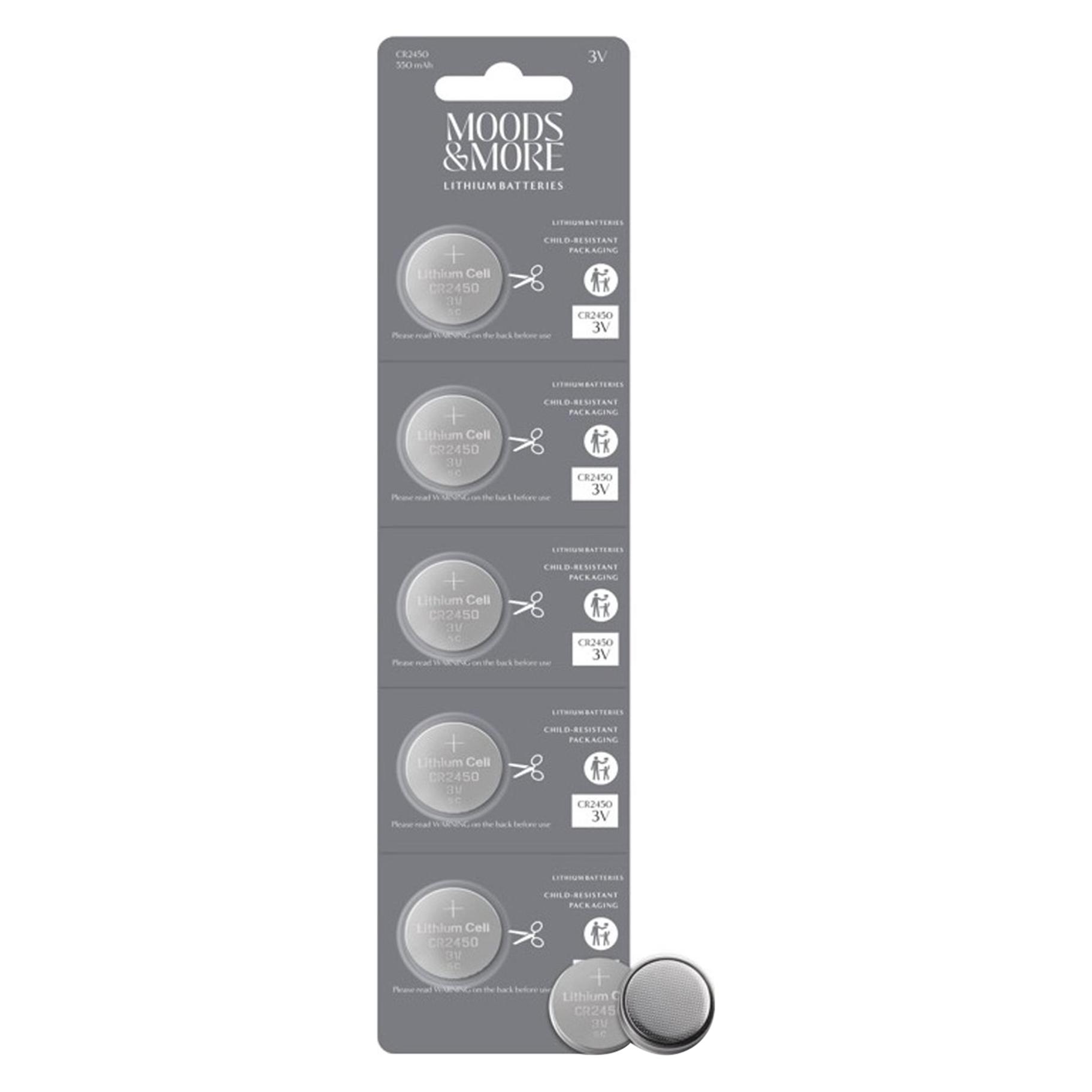 Deltaco Moods & More MM CR2450 Battery, 3V, 550mAh, 5-pack (5 Stk., CR2450, 550 mAh) (65373381)