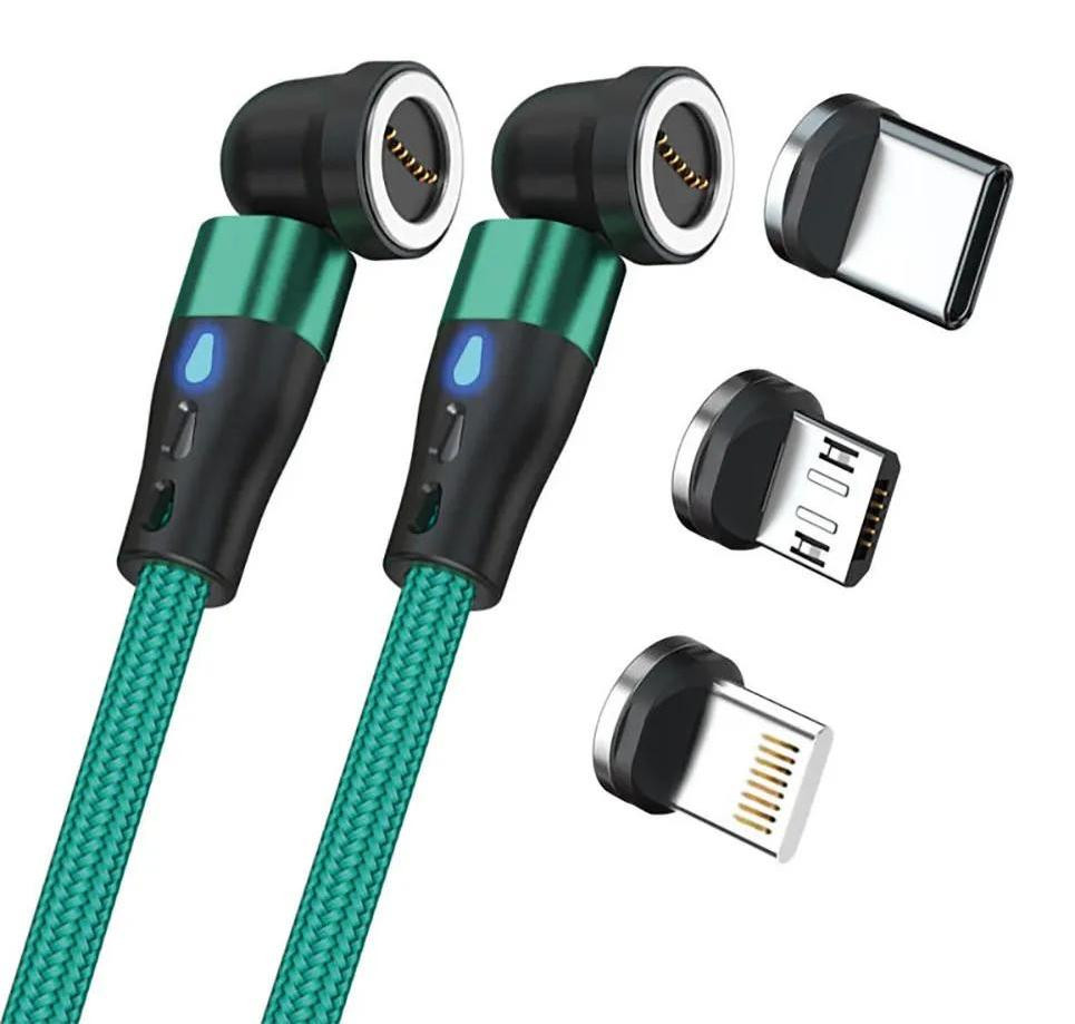 RealPower Magnetic Cable 439650 Groen met Adapters, 1m
