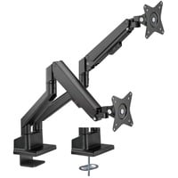 Doppel-Monitorhalterung mit Gasdruckfeder schwarz, für 2 Monitore von 17" - 32" (43 - 81cm)