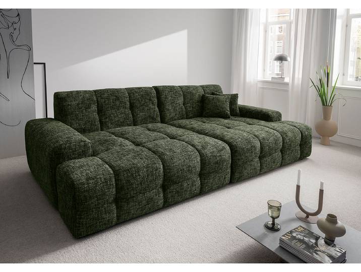 Big-Sofa Grün Strukturstoff Ruta 304 x 87 x 155cm Modern