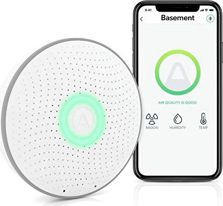 Airthings Wave Radon, Sensor für Luftqualität, Radon, Luftfeuchtigkeit und Temperatur