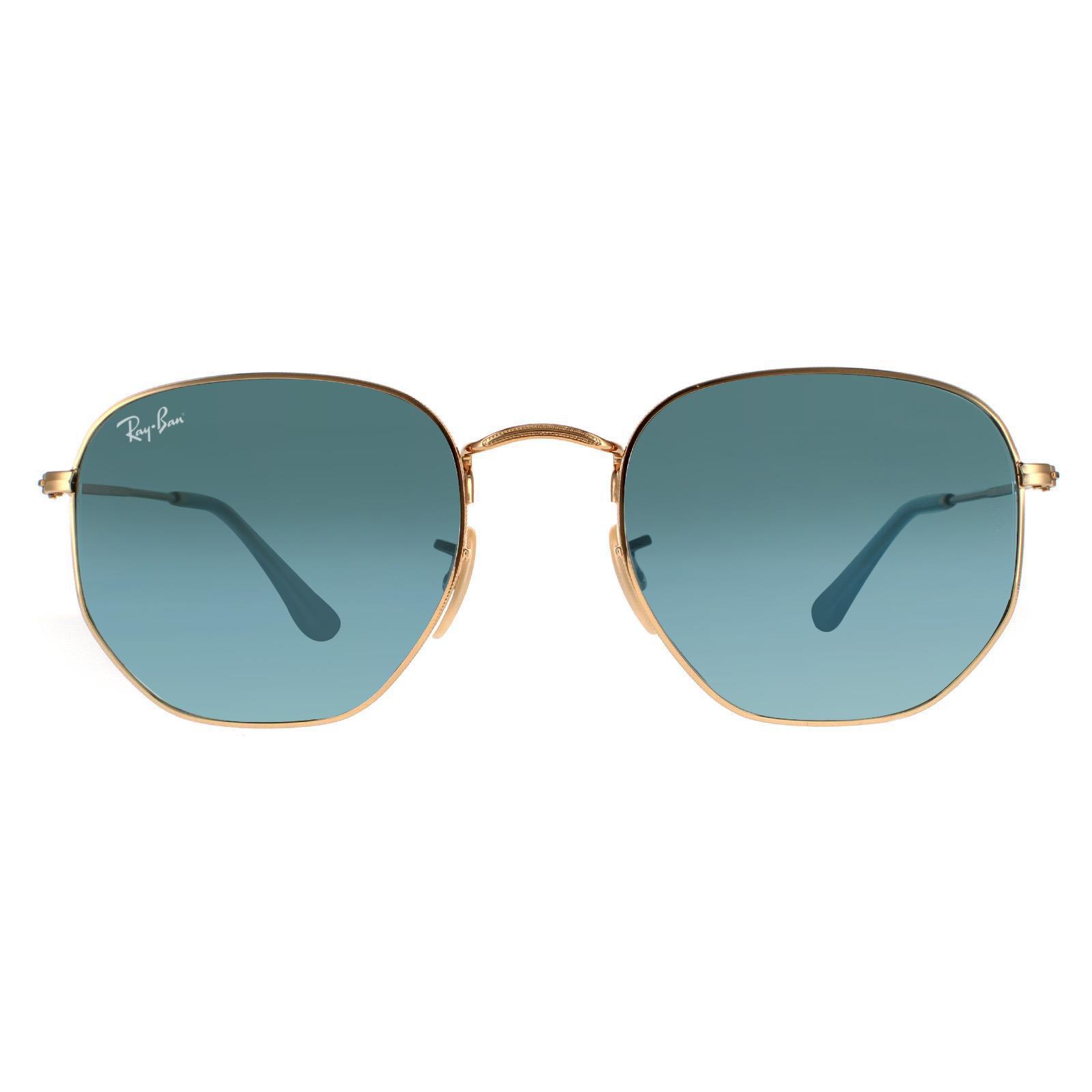 Ray-Ban Square Unisex Gouden Blauwe Grijs Verloop Zonnebril