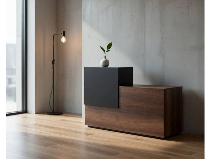 JVmoebel Empfangstheke Empfangstheke Holz Schwarz Modern für Büro Empfang, Made in Europa