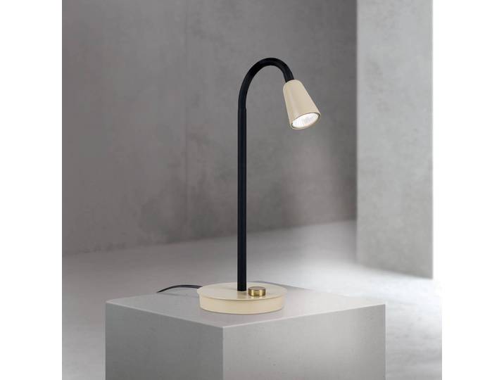 Bureaulamp Dotty, dimbaar, crème / amber, Woon-/ Eetkamer, metaal, Modern, bureaulamp