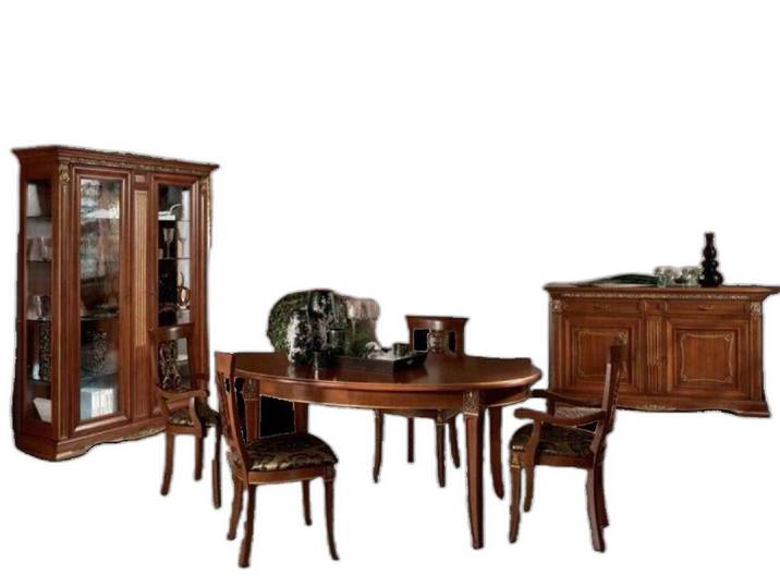 Xlmoebel Esszimmer-Set Klassisches Esszimmermöbel aus hochwertigem italienischen Holz, (5-St), Hergestellt in Europa