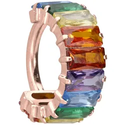 Titan Segmentring Clicker EINGEFASSTE BUNTE KRISTALLRECHTECKE