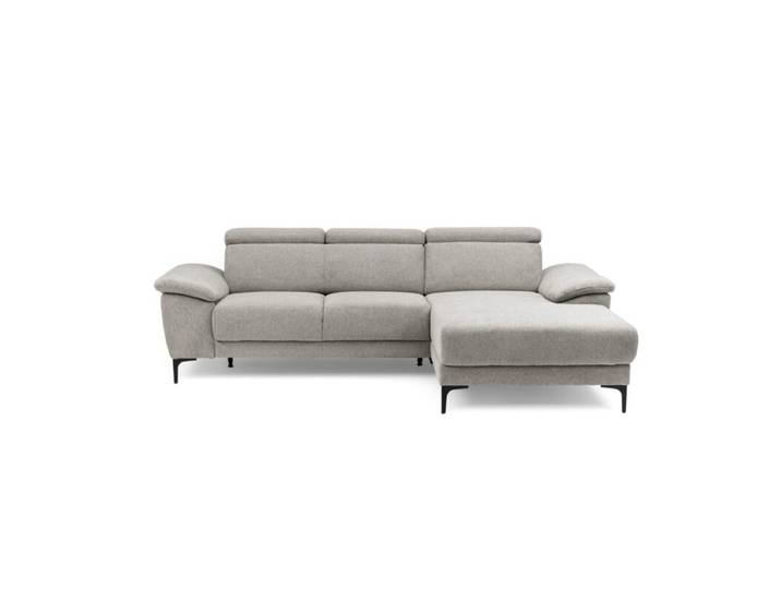 Trendstore Ezra Ecksofa inkl. Kopfteilverstellung, optional mit Sitztiefenverstellung und Relaxfunktion - Flachgewebe Aragon taupe - rechts - Komfort-Funktionsse automatische Relaxfunktion, automatische Sitztiefenverstellung, manuelle Kopfteilverstellung Modern