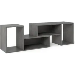 COSTWAY 2-teiliger TV-Ständer, frei kombinierbar, TV-Tisch für Fernseher bis zu 60 Zoll (grau)