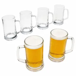 6x Viva Bierkrug 0,3L mit Henkel Bierhumpen 300ml Seidel Glas Pils Humpen Beer